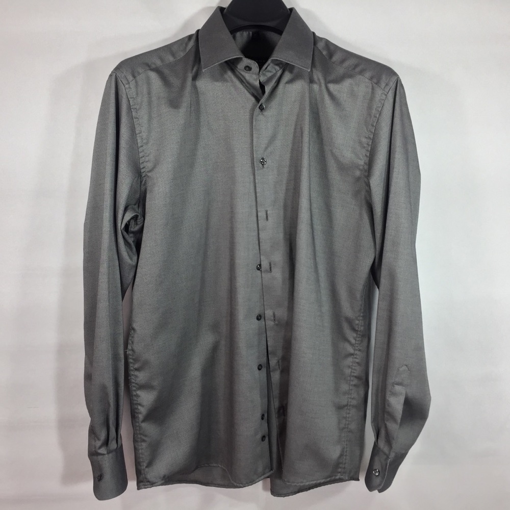 Eterna Gray Modern Fit Dress Button Down Size 42
